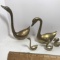 Lot of Vintage Solid Brass Swan Figurines
