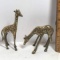 Pair of Vintage Solid Brass Giraffe Figurines