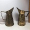Pair of Vintage Embossed Brass Pitchers