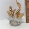 Glass & Brass Finish Swan Figurine