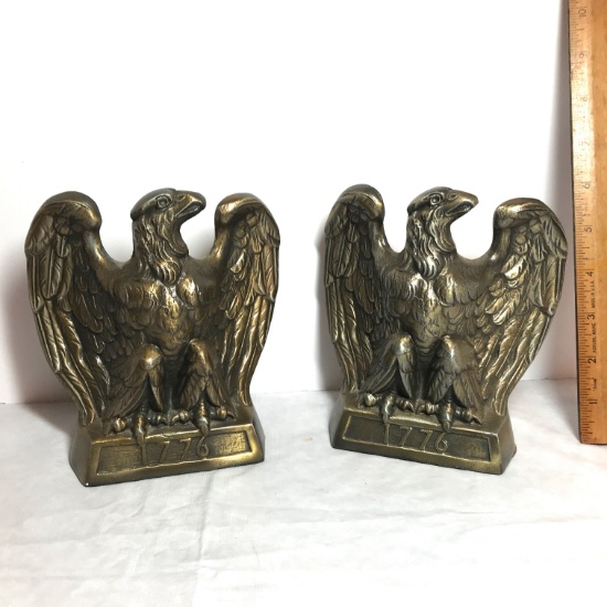 1965 Pair of Brass Colonial Virginia Eagle Bookends