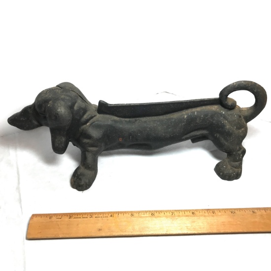 Adorable Vintage Cast Iron Dachshund Boot Scraper