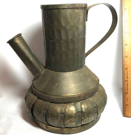 Vintage Hammered Brass Pitcher