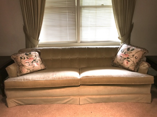 Vintage Gold Sofa with Tufted Back