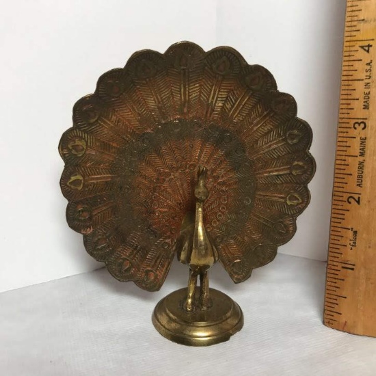 Brass Vintage Peacock Figurine