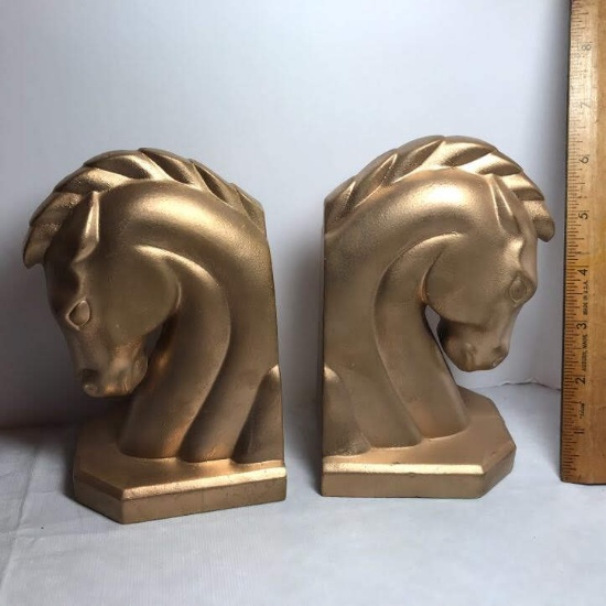 1969 Ceramic Horse Heads Bookends