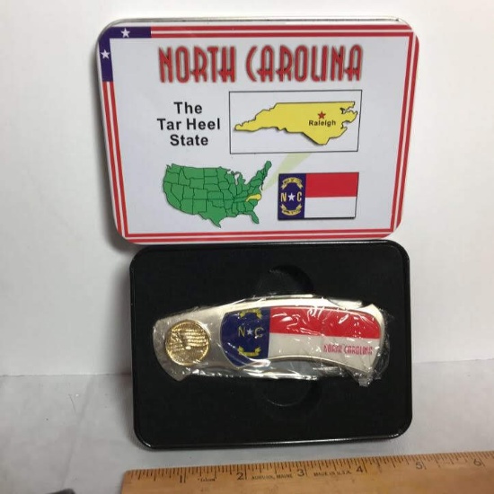 North Carolina Collectible Pocket Knife in Tin