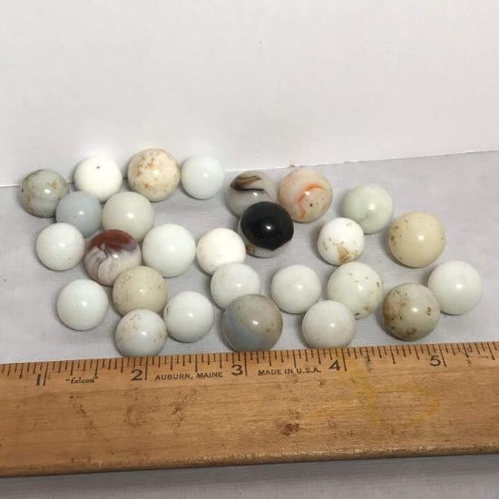 Great Lot of White Marbles