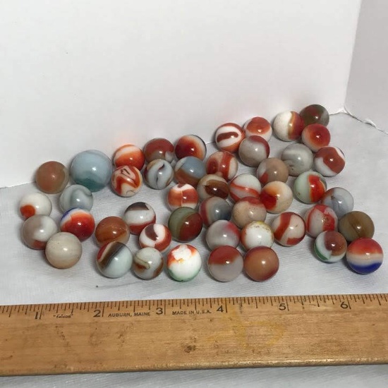 Large Lot of Vintage Marbles & Shooter