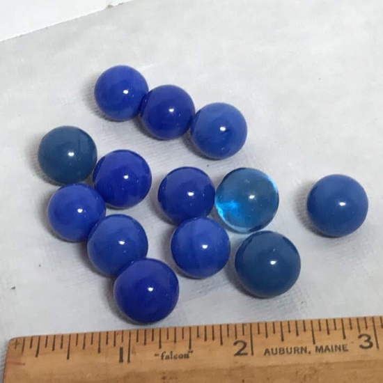 Lot of Vintage Blue Marbles