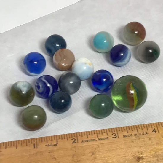 Lot of Vintage Marbles & Shooter