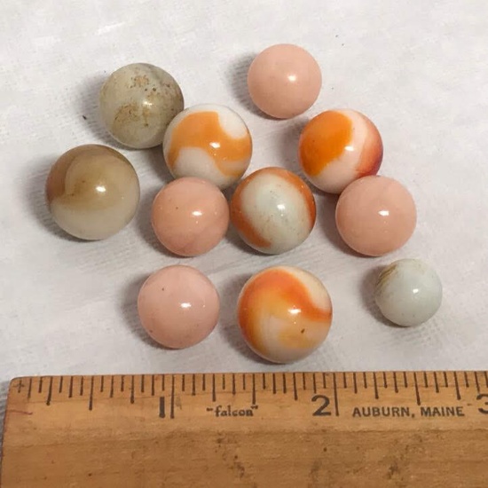 Lot of Vintage Peach & Orange Marbles