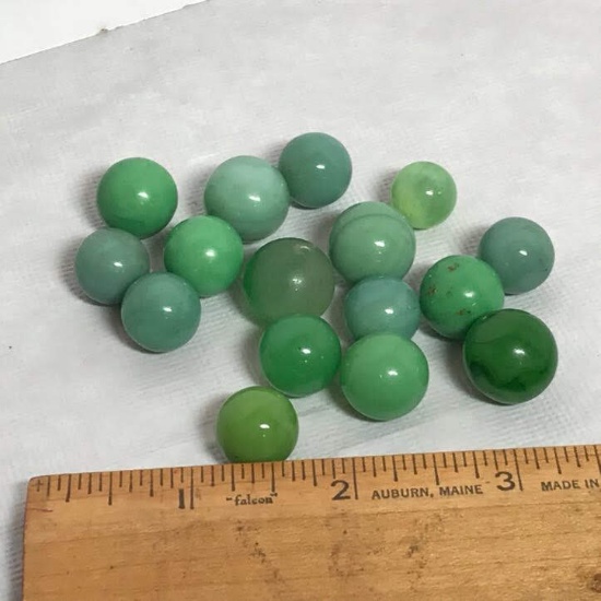 Lot of Vintage Green Marbles