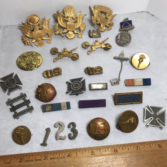 Large Lot of Vintage Military Pins