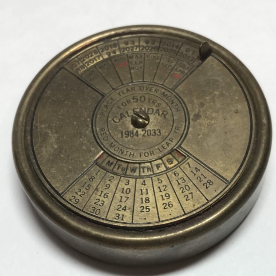 1984-2033 Brass Calendar