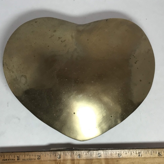 Heavy Vintage Heart Solid Brass Box