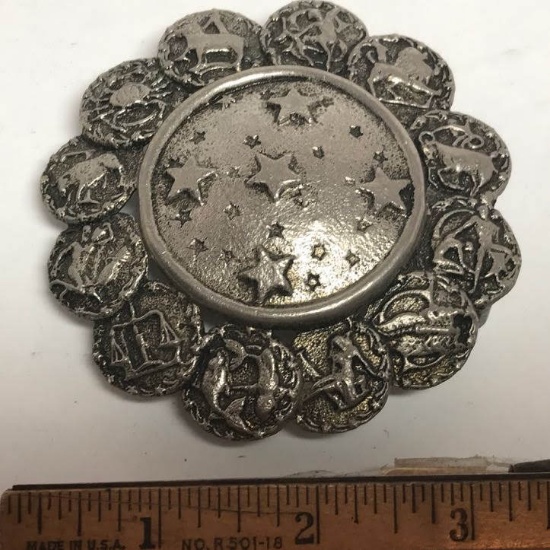 Vintage Zodiac Sign Belt Buckle