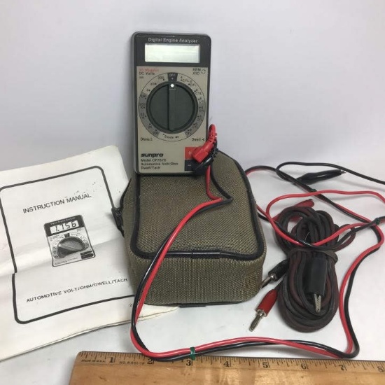 SUNPRO Model CP7676 Automotive Volt/Ohm Dwell/Tach Digital Engine Analyzer