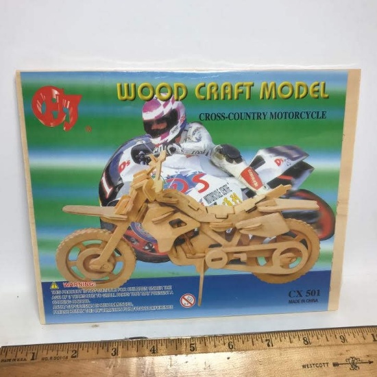 Wood Craft Model Cross-Country Motorcycle Model - Sealed