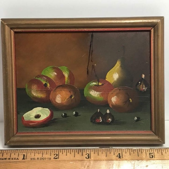 Vintage Miniature Painting on Wood