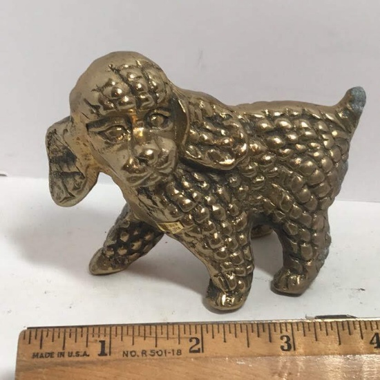 Solid Brass Poodle Figurine