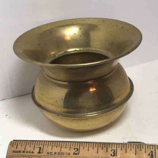 Small Vintage Brass Personal Spittoon
