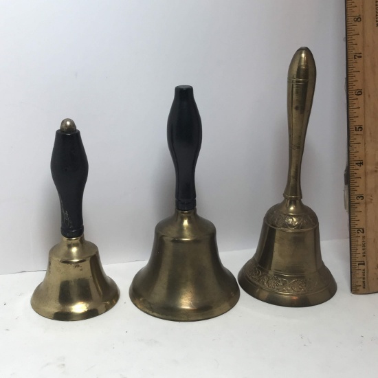 Lot of 3 Vintage Brass Bells