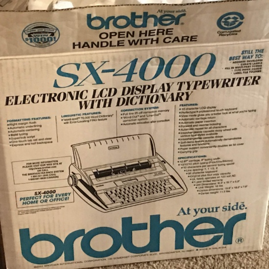 SX-4000 Electronic LCD Display Typewriter with Dictionary in Box