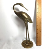 Tall Vintage Brass Egret Figurine