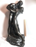 2 ft Tall Bronzed Plaster Couple Statue