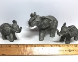 Set of 3 Porcelain Elephant Figurines