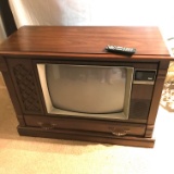 Vintage Console RCA Television with Remote