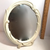 Vintage Syroco Wood Oval Dresser Top Vanity Mirror