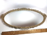 Impressive Large Oval Dresser Mirror with Beautiful Gilt Framed Edge
