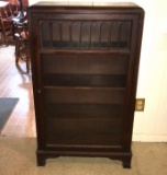 Vintage Wooden Book Display Cabinet with Glass Front