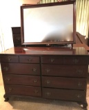 Solid Mahogany Vintage Dresser with Mirror