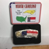 North Carolina Collectible Pocket Knife in Tin