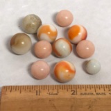 Lot of Vintage Peach & Orange Marbles