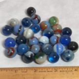 Lot of Vintage Blue Marbles