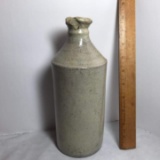 Early Pottery Bottle with Pour Spout Signed on Bottom