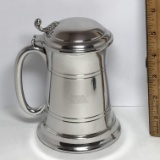 Nice Boardman Pewter Stein with Lid & Glass Bottom