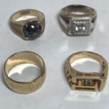 Lot of Men’s Rings - 3 are 18Kt H.G.E one is 14kt G.E.