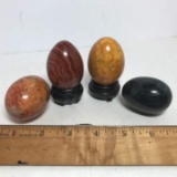 Nice Lot of Vintage Marble Eggs with 2 Bases