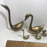 Lot of Vintage Solid Brass Swan Figurines