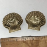 Pair of Solid Brass Shell Clips