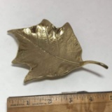 1948 Solid Brass Poinsettia Leaf Dish