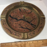 Nice Brass & Enamel Large Ashtray