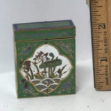 Enamel & Brass Oriental Lidded Box