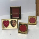 Lot of Miniature Brass Finish Picture Frames