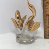Glass & Brass Finish Swan Figurine